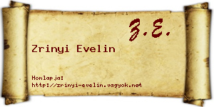 Zrinyi Evelin névjegykártya